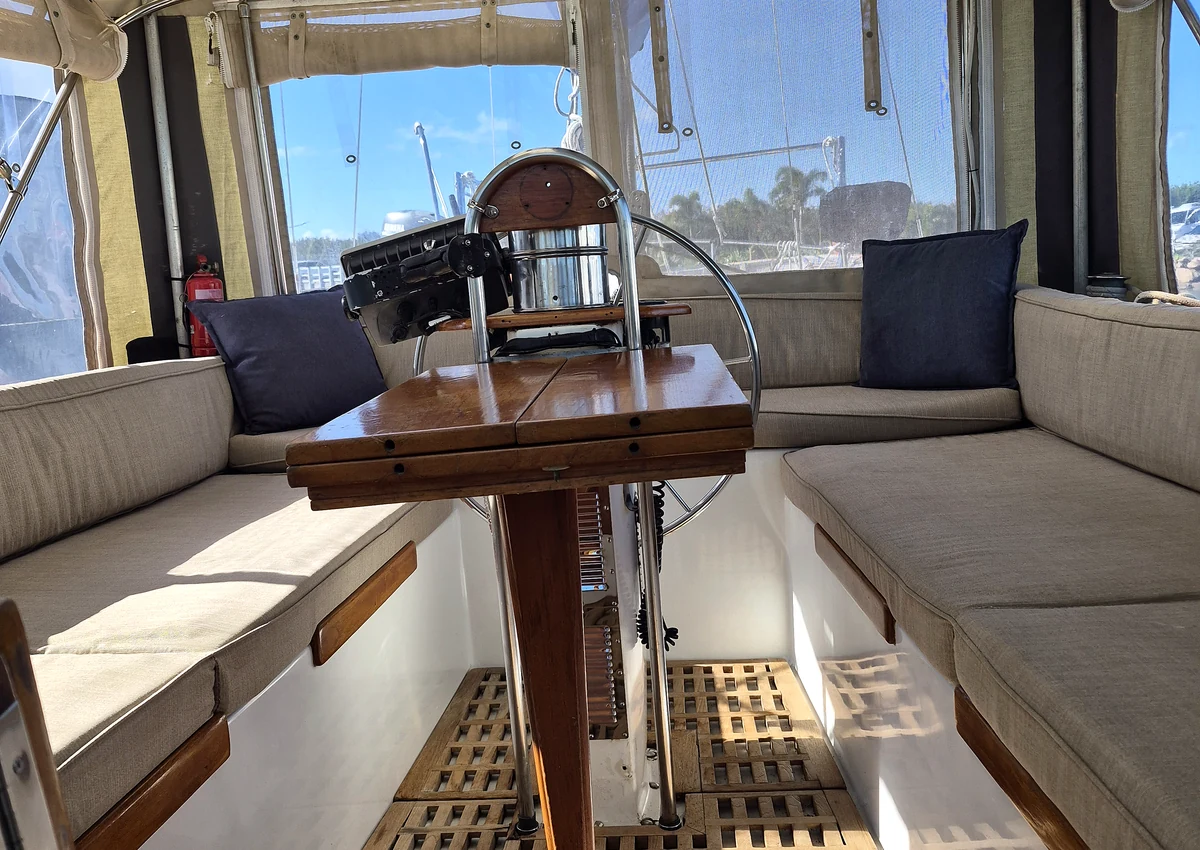 Silver Queen protected cockpit and helm area