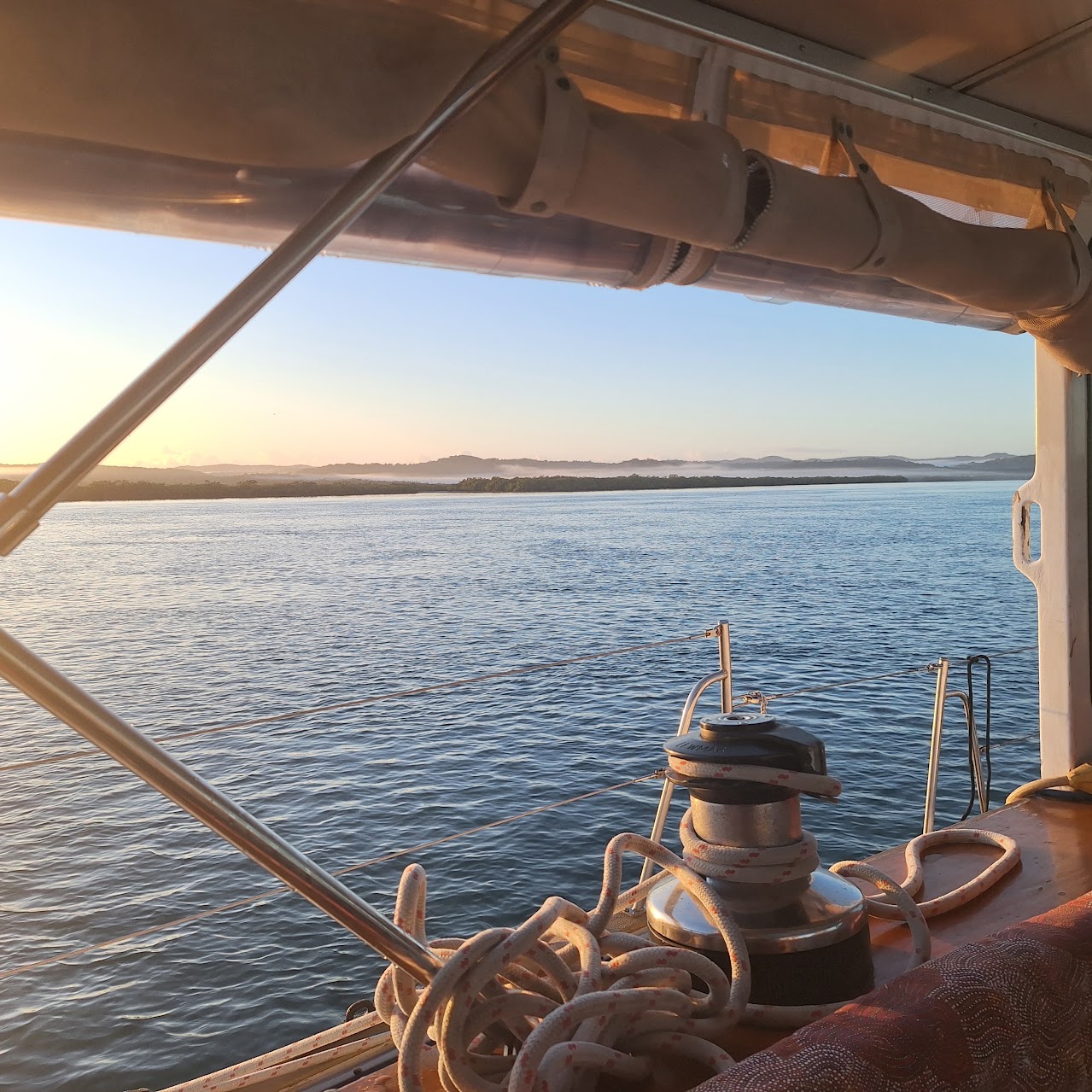 View across the water from Silver Queen at Royal Queensland Yacht Squadron